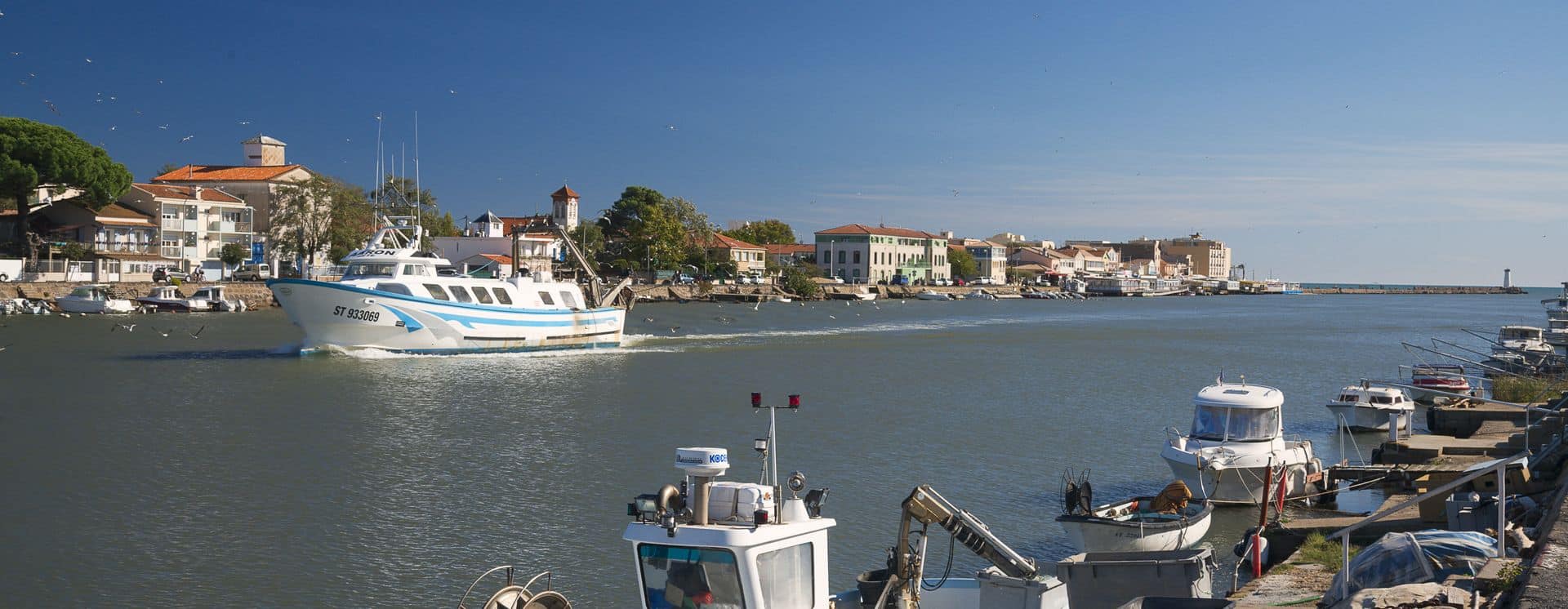 Chalutiers de rretour de pêche au grau d'Agde - Hérault